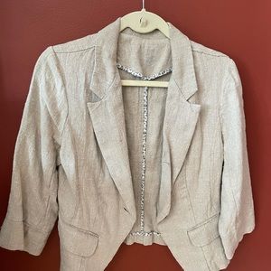 Yuvita linen jacket in tan Size L